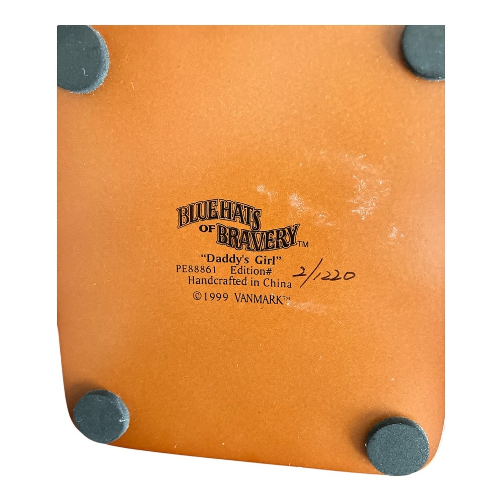 Vtg Vanmark Blue Hats of Bravery Series Daddy’s Little Girl 1999 Police - Picture 7 of 7